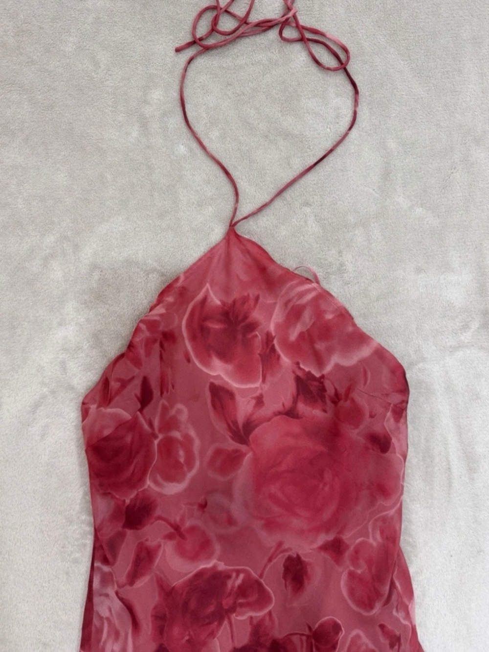 Realisation Par The Electra Halter Midi Dress in Crush Pink Size Small 100% Silk